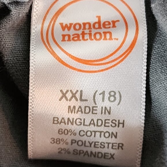 Wonder Nation Grey Flannel Cotton Poly Span Elastic Tie Waist Shorts Size XXL 18 - Picture 11 of 16